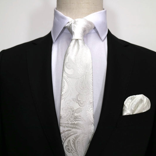 Off White Luxury Paisley Weave Neck Tie