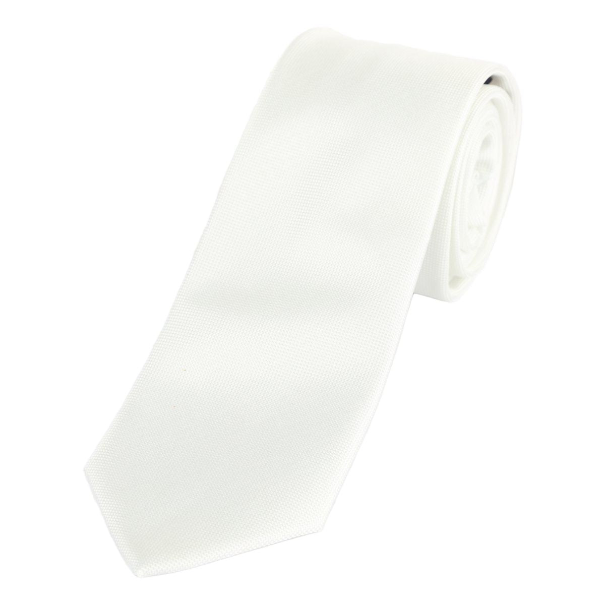 White Luxury Textured Weave Neck Tie