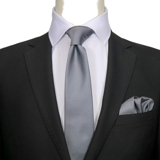 Charcoal Luxury Textured Weave Neck Tie
