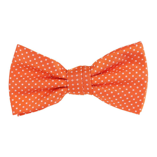 Orange/White Luxury Mini Spotted Weave Bow Tie