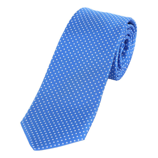 Royal Blue/White Luxury Mini Spotted Weave Neck Tie