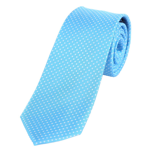 Blue/White Luxury Mini Spotted Weave Neck Tie