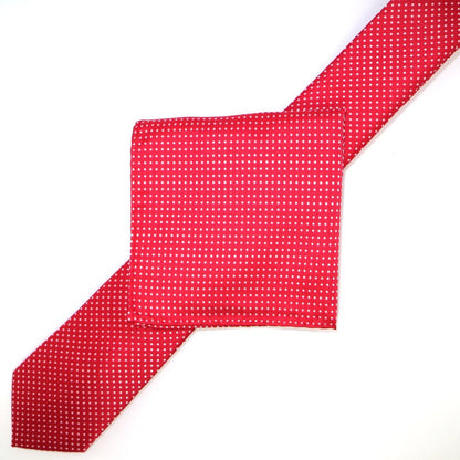 Red/White Luxury Mini Spotted Weave Neck Tie