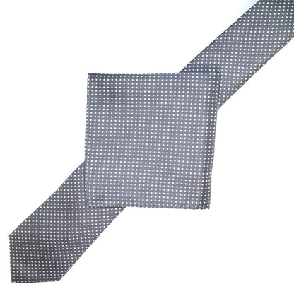 Charcoal/White Luxury Mini Spotted Weave Neck Tie