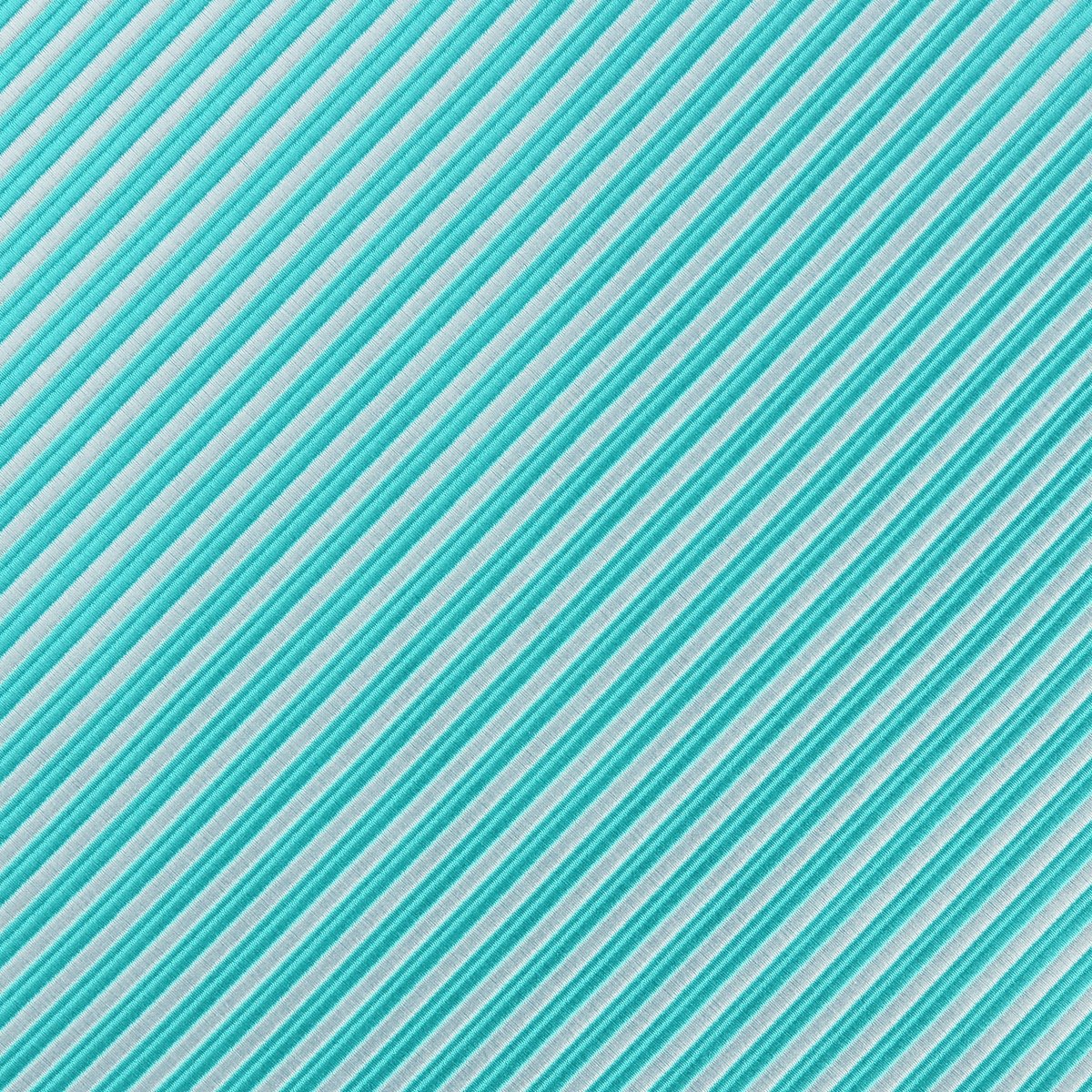 Aqua/White Luxury Mini Striped Weave Pocket Square