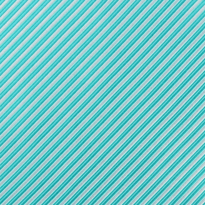 Aqua/White Luxury Mini Striped Weave Pocket Square