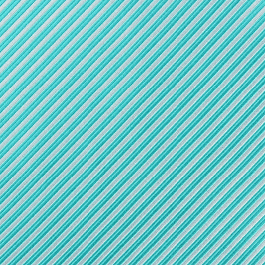 Aqua/White Luxury Mini Striped Weave Pocket Square