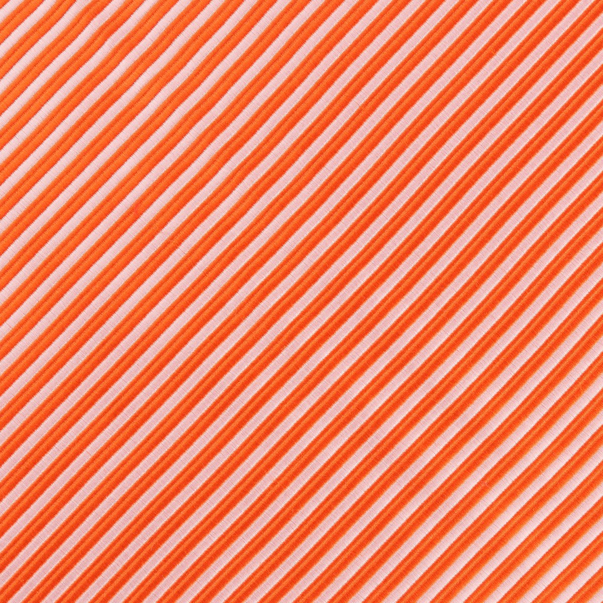 Orange/White Luxury Mini Striped Weave Pocket Square