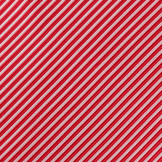 Red/White Luxury Mini Striped Weave Pocket Square