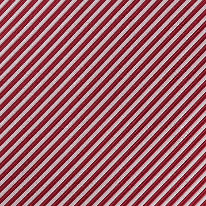 Burgundy/White Luxury Mini Striped Weave Pocket Square