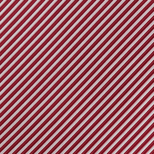 Burgundy/White Luxury Mini Striped Weave Pocket Square