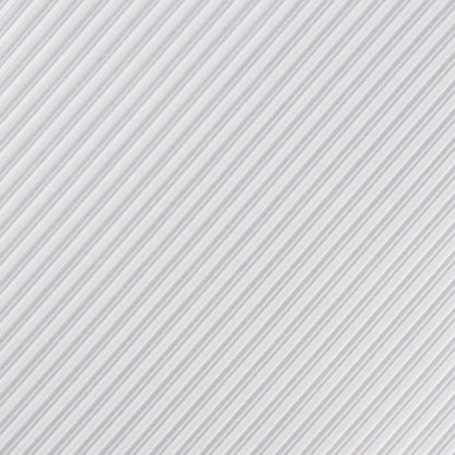 Silver/White Luxury Mini Striped Weave Pocket Square