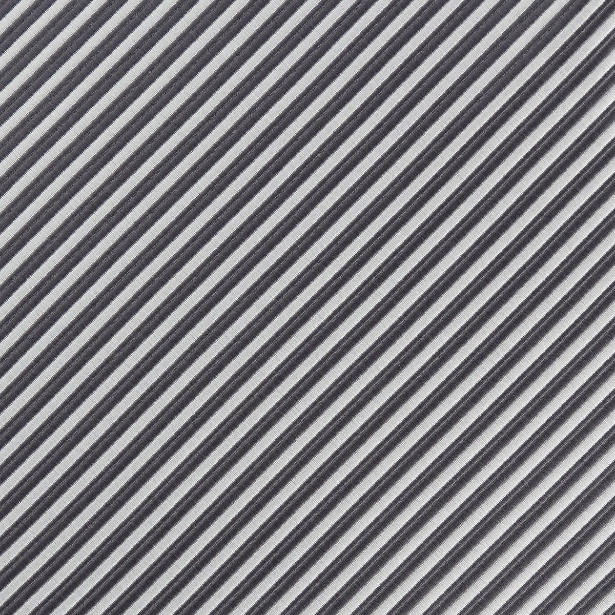 Charcoal/White Luxury Mini Striped Weave Pocket Square