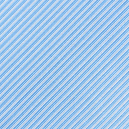 Sky/White Luxury Mini Striped Weave Pocket Square