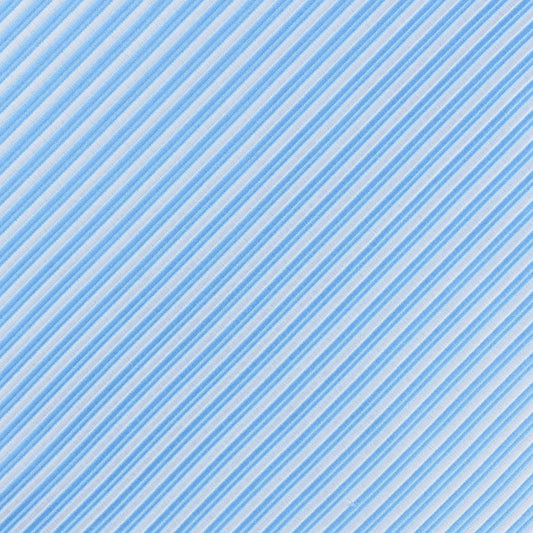 Sky/White Luxury Mini Striped Weave Pocket Square