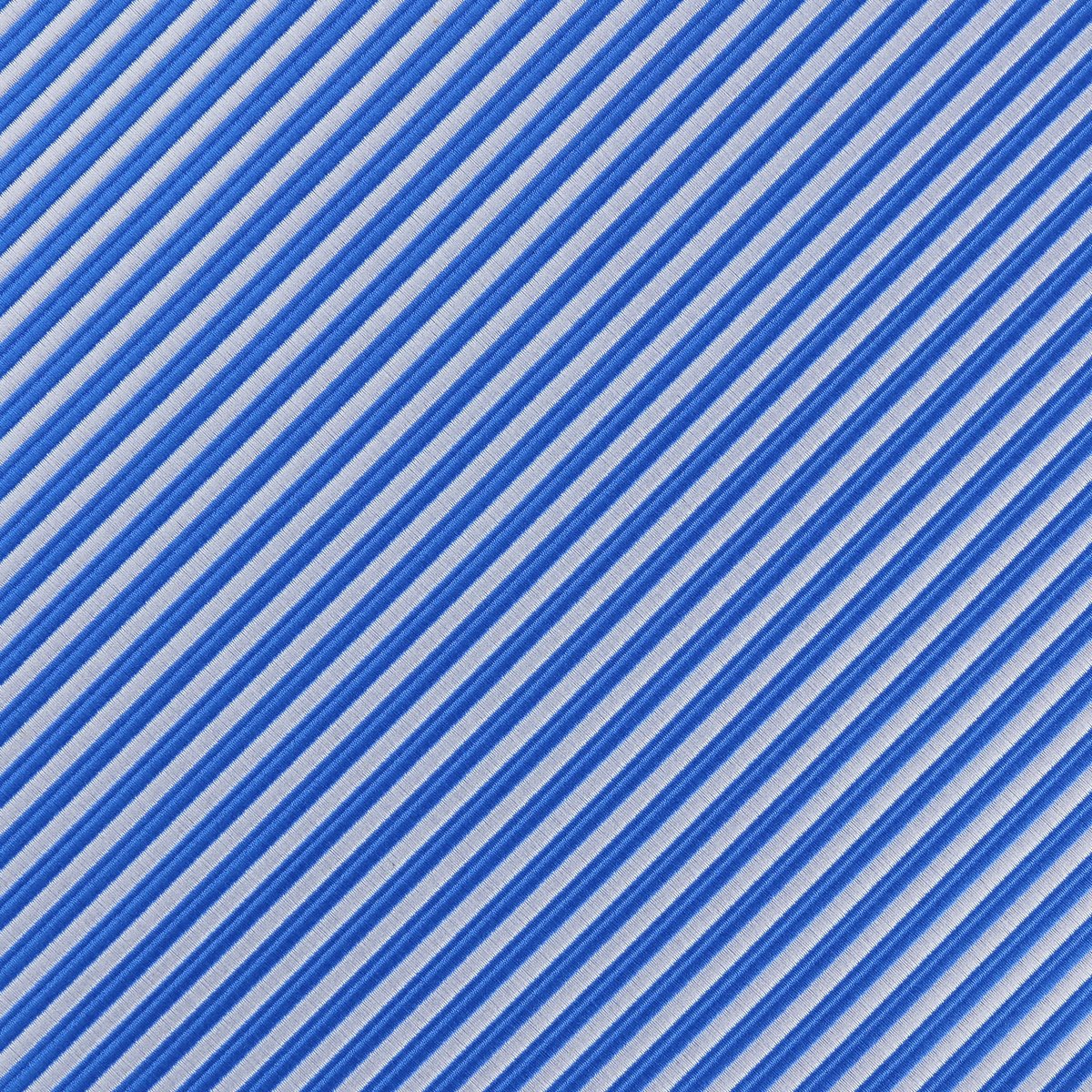Royal/White Luxury Mini Striped Weave Pocket Square