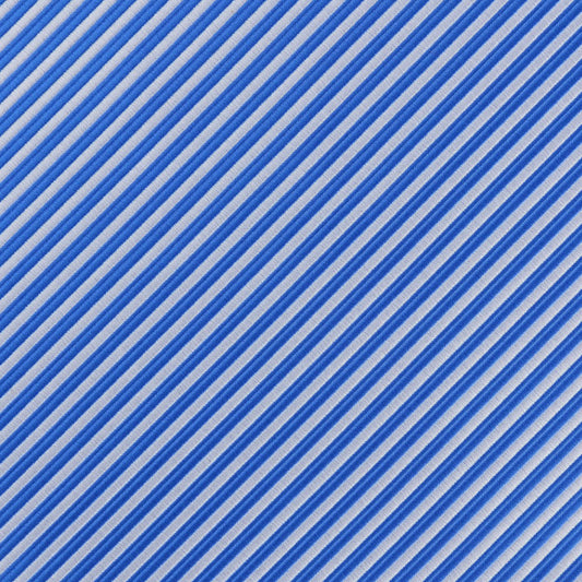 Royal/White Luxury Mini Striped Weave Pocket Square