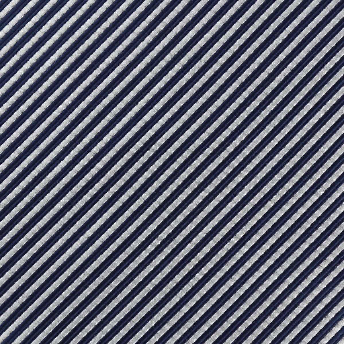 Navy/White Luxury Mini Striped Weave Pocket Square