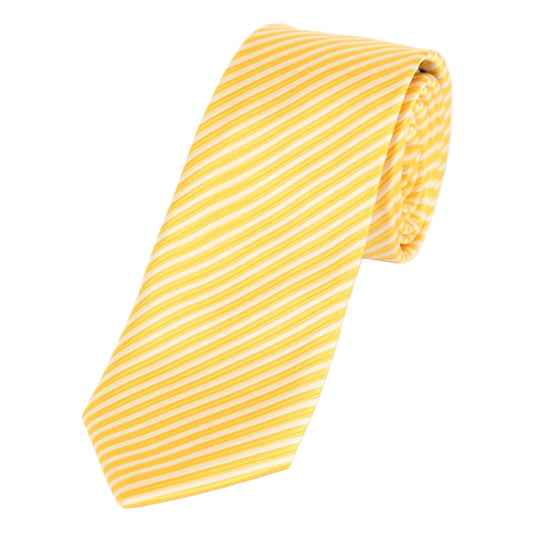 Gold/White Luxury Diagonal Striped Weave Neck Tie