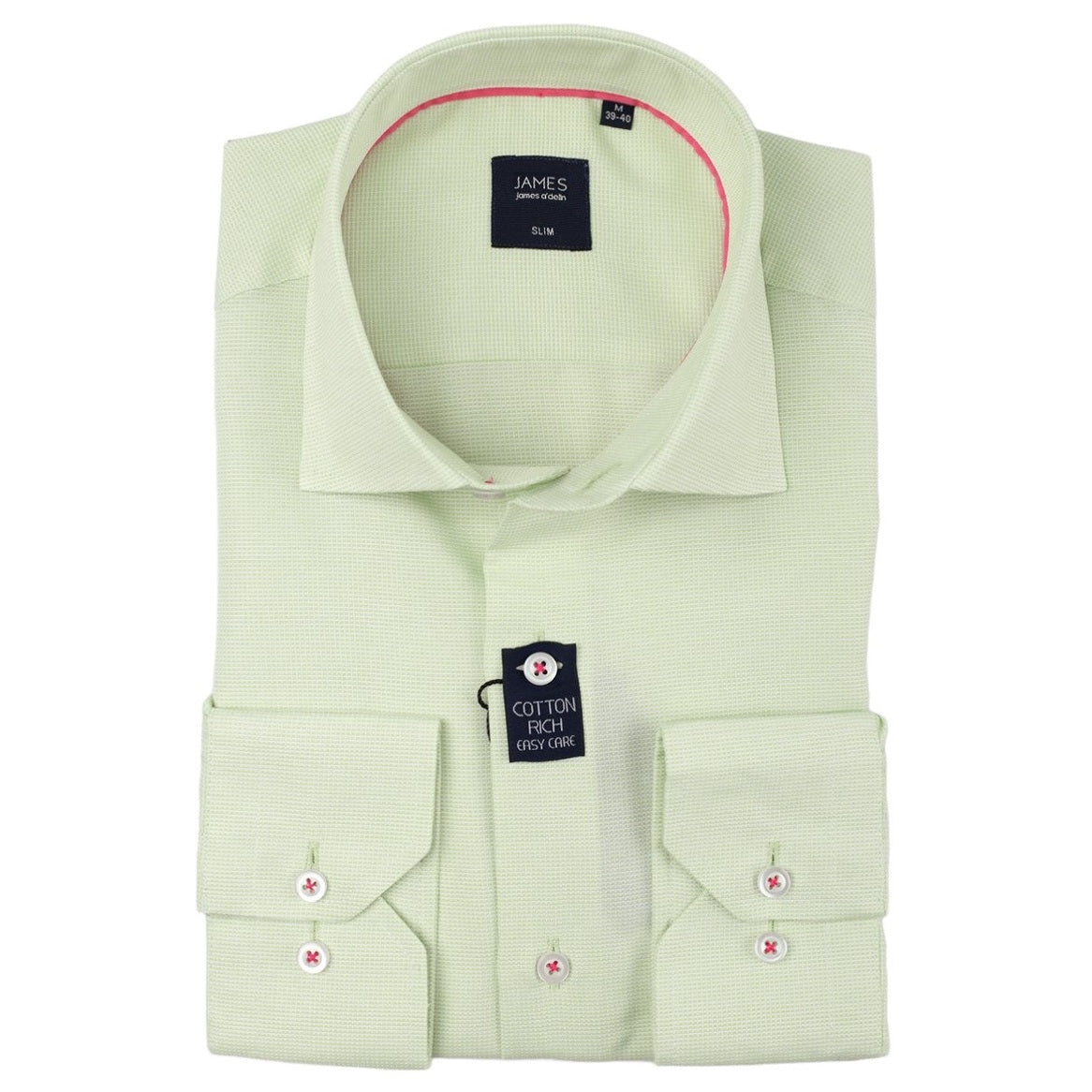 long sleeve mens shirt in a lime cotton weave