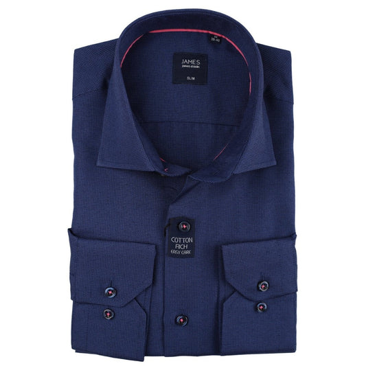 James Adelin cotton mens shirt in navy blue