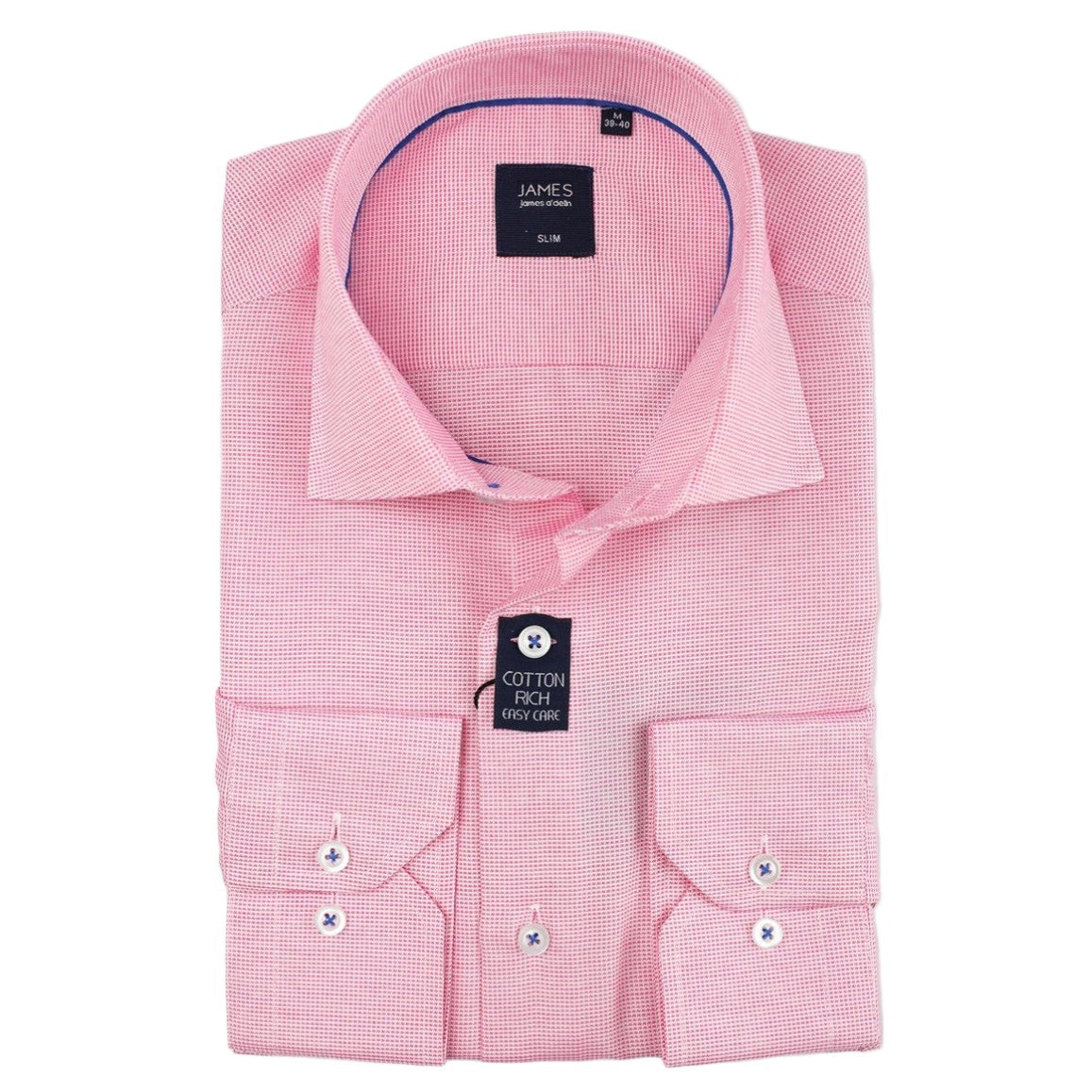 james adelin long sleeve check print mens shirt in raspberry pink