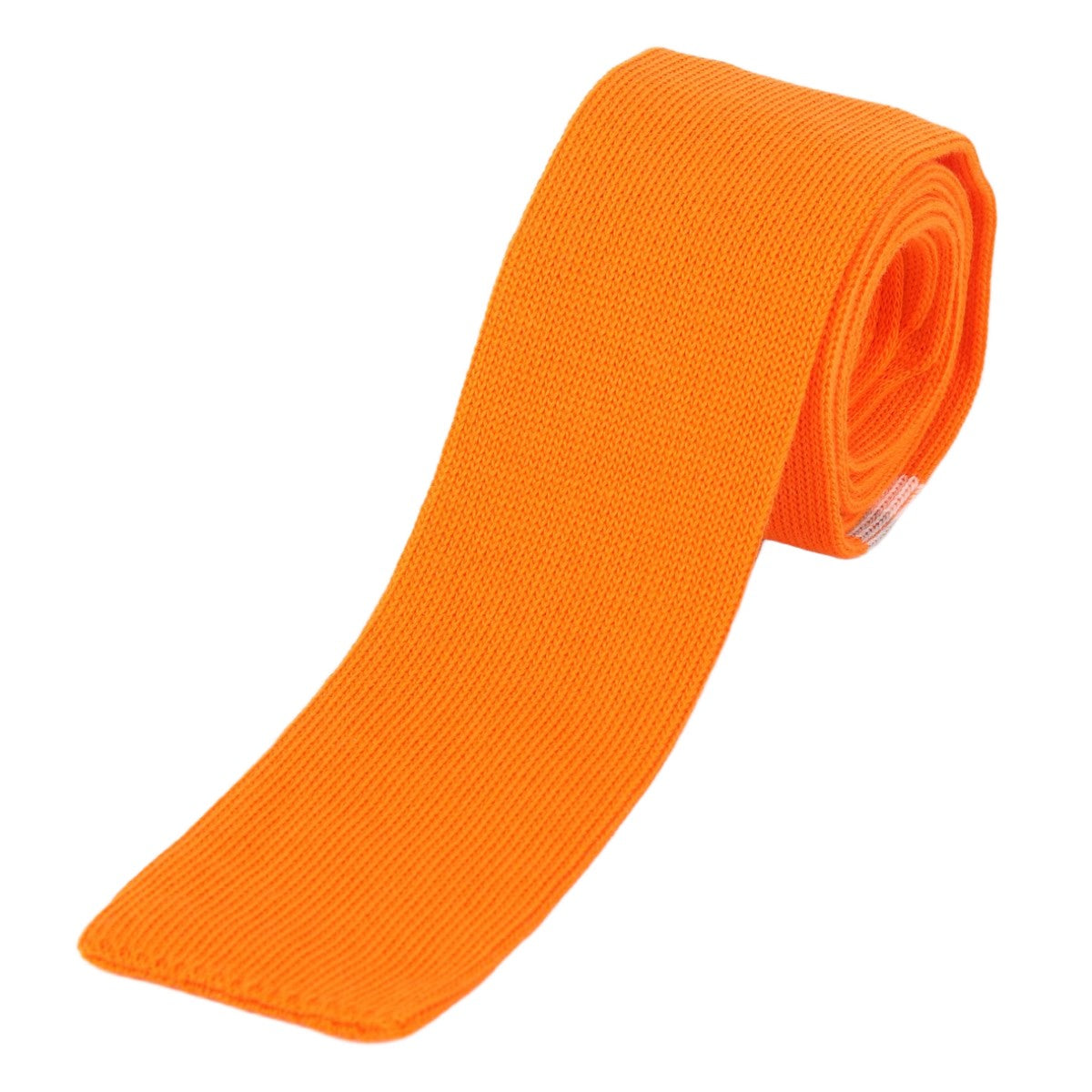 Orange/Grey Placement Stripe Mens Knitted Tie