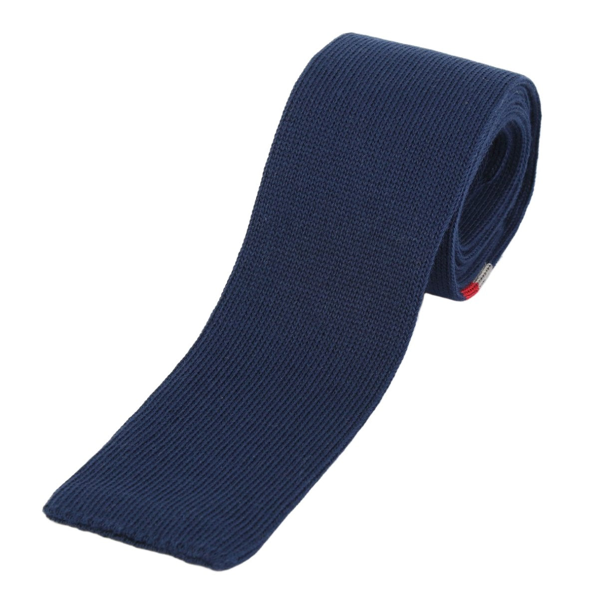 Navy/Red Placement Stripe Mens Knitted Tie