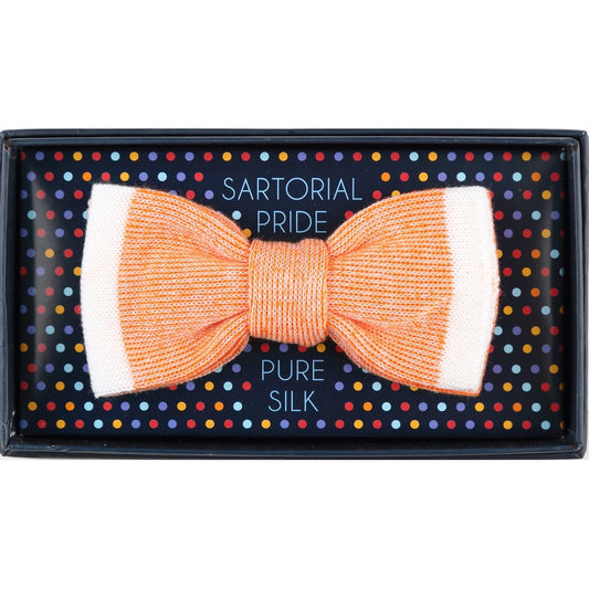 Orange Shaded Effect Mens Italian Knitted Bow Tie