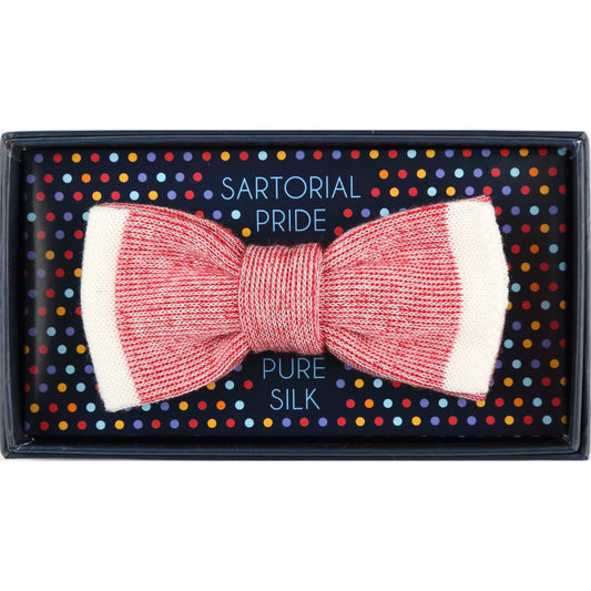 Red Shaded Effect Mens Italian Knitted Bow Tie