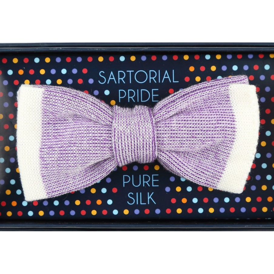 Purple Shaded Effect Mens Italian Knitted Bow Tie