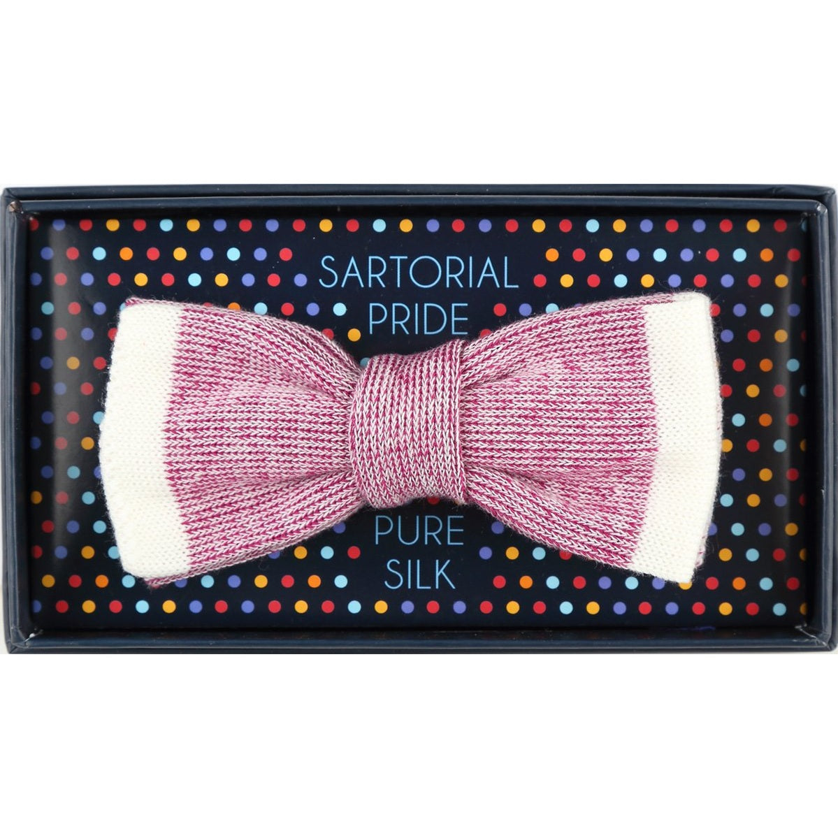 Magenta Shaded Effect Mens Italian Knitted Bow Tie