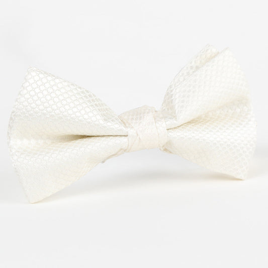 Off White Luxury Silk Square Weave Single Dimple Bow Tie
