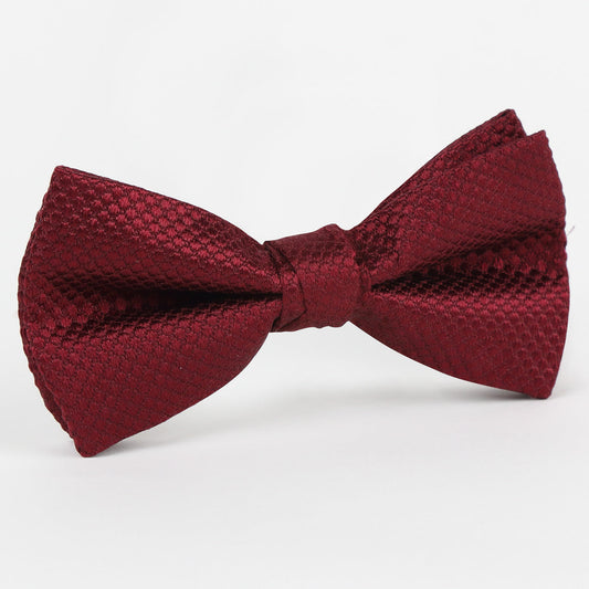 Burgundy Luxury Pure Silk Square Weave Bow Tie