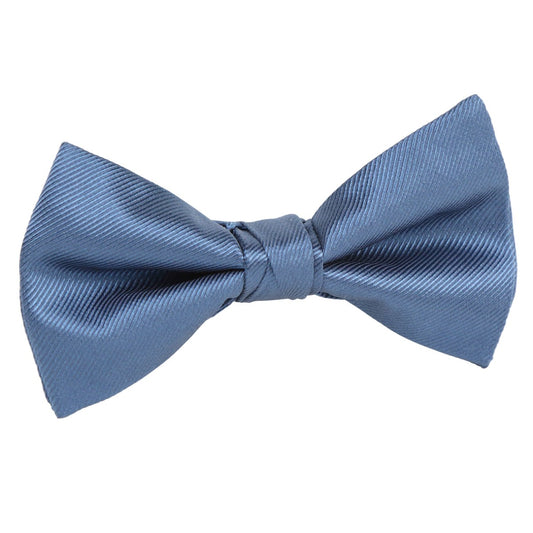 Slate Blue Luxury Silk Twill Weave Single Dimple Bow Tie