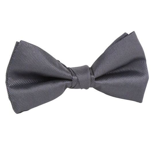 Charcoal Luxury Silk Twill Weave Single Dimple Bow Tie