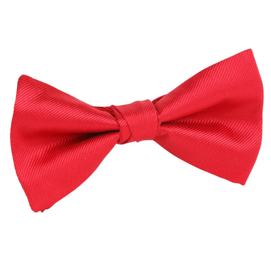 Red Luxury Silk Twill Weave Single Dimple Bow Tie