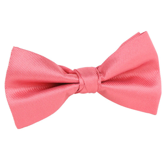 Coral Luxury Silk Twill Weave Single Dimple Silk Bow Tie