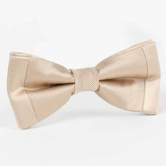 Taupe Luxury Pure Silk Twill Weave/Satin Edge Slim Bow Tie