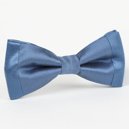 Slate Blue ﻿﻿Luxury Pure Silk Twill Weave/Satin Edge Bow Tie