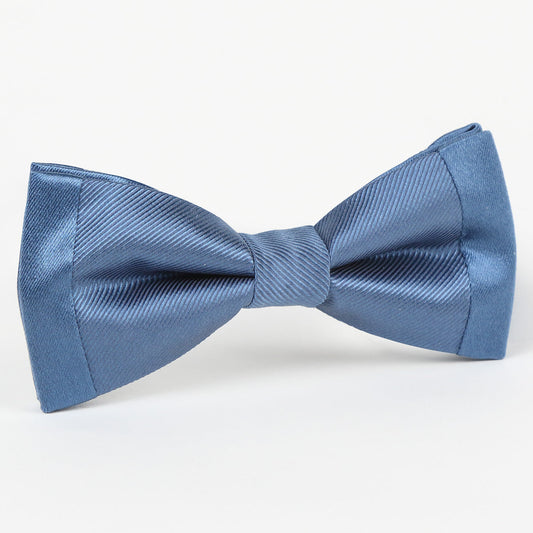 Slate Blue ﻿﻿Luxury Pure Silk Twill Weave/Satin Edge Bow Tie