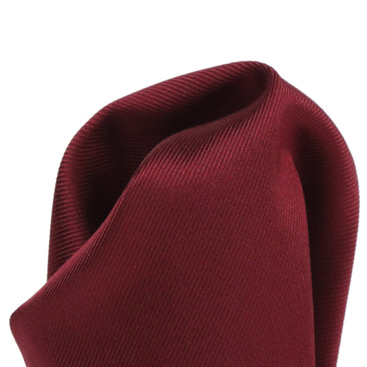 Burgundy Pure Silk Twill Weave Pocket Square