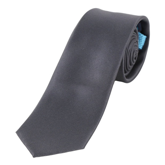 Charcoal Mens Silk Twill Weave Neck Tie