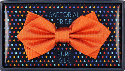Orange Luxury Pure Silk Combo PinPoint Satin/Twill Weave Bow Tie