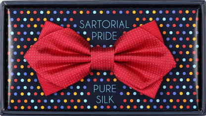 Red Luxury Silk Combo Pin Point Satin/Twill Weave Bow Tie