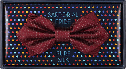 Burgundy Luxury Silk Combo Pinpoint Satin/Twill Weave Bow Tie