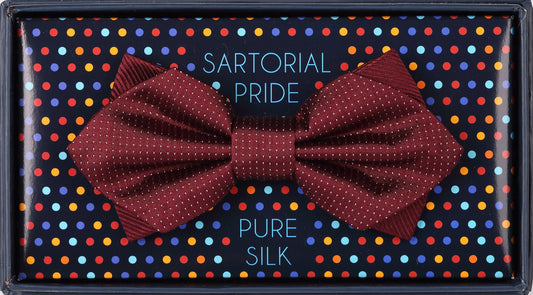 Burgundy Luxury Silk Combo Pinpoint Satin/Twill Weave Bow Tie