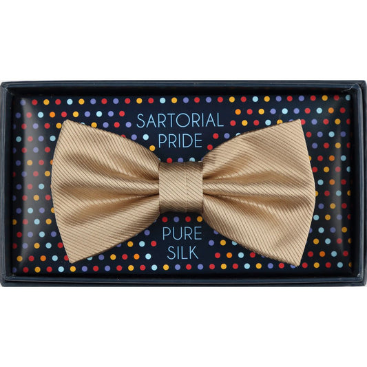 Taupe  Luxury Pure Silk Twill Weave Bow Tie