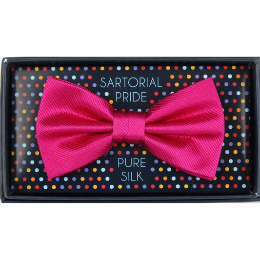 Magenta Pure Silk Twill Weave Bow Tie