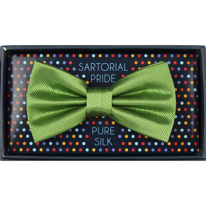 Green Pure Silk Twill Weave Bow Tie